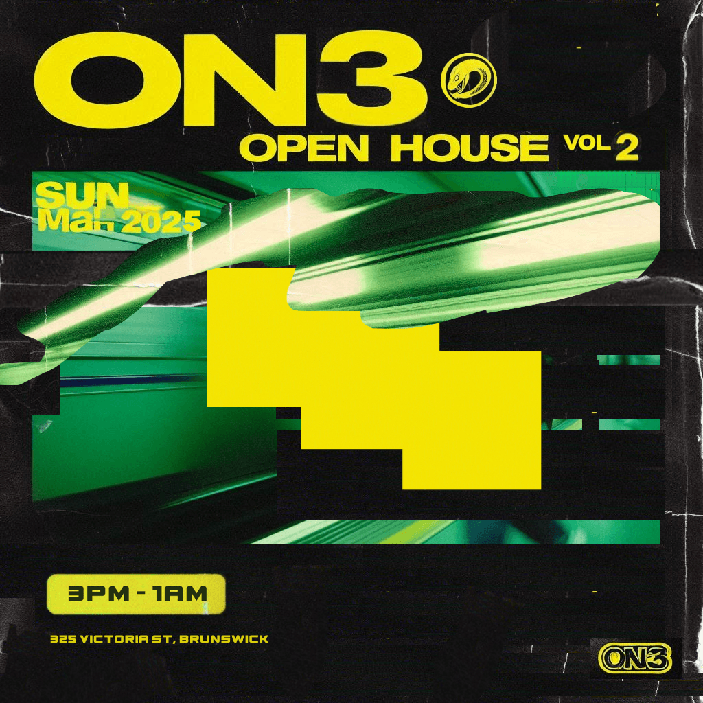 Vintage open house poster featuring faded colours and classic typography