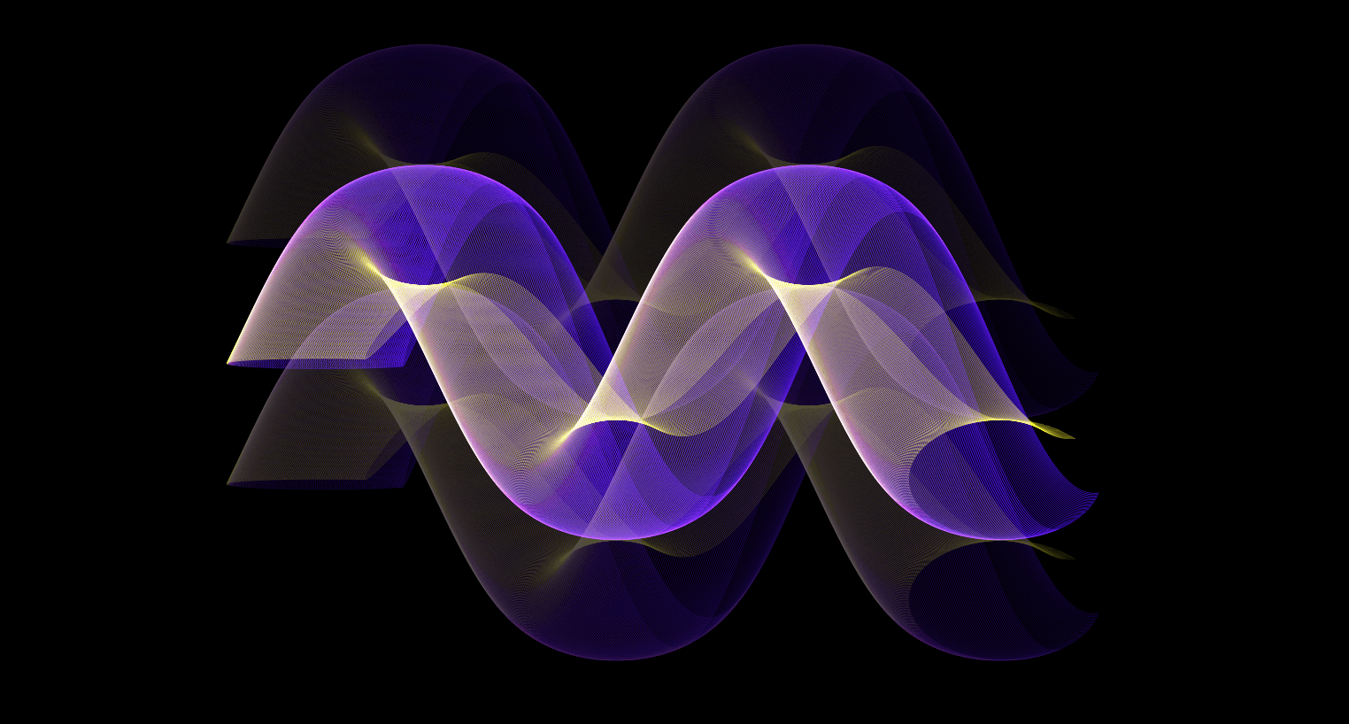 A vibrant purple waveform against a dark black background, illustrating sound waves in motion.